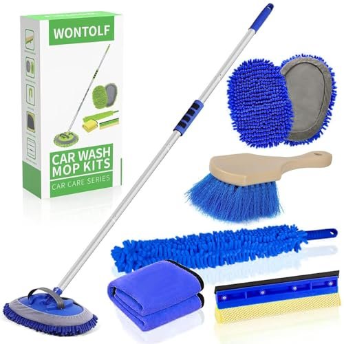 Wontolf 62'' Car Wash Brush With Long Handle - Chenille...