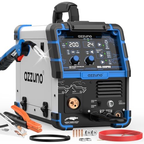 AZZUNO 200A MIG Welder Machine 110V/220V, 8 in 1 Welding...