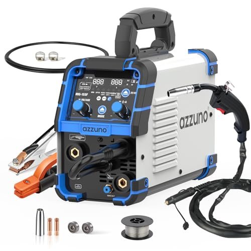 AZZUNO Aluminum MIG Welder 155Amp, Dual Vlotage 110V/220V...