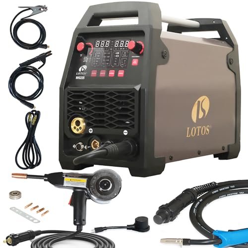 LOTOS MIG225SP MIG Welder with Aluminum Spool Gun, 225A...