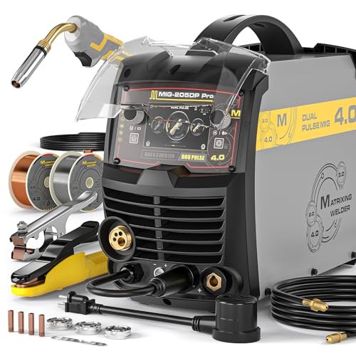 MATRIXINGWELDER MIG-205DP PRO Dual Pulse MIG Welder, 205A,...