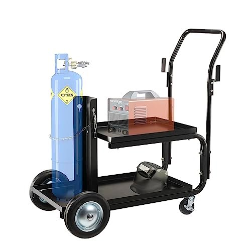 ONECHOI Welding Cart, MIG TIG ARC Welder Cart w/Upgraded...
