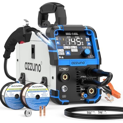 AZZUNO MIG Welder 145A, 110V/220V Dual Voltage 4 in 1...
