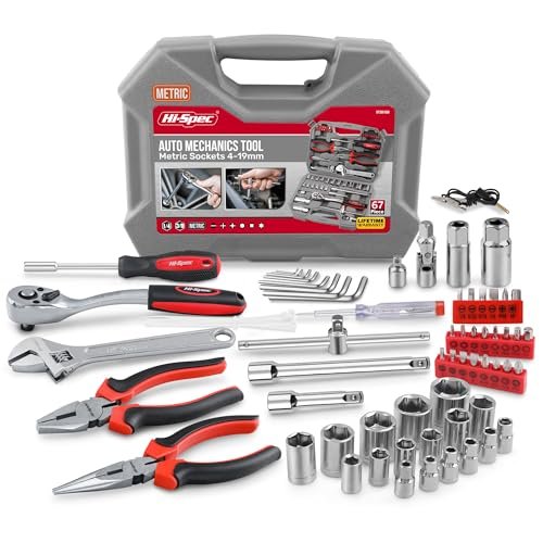 Hi-Spec 67Pc Metric Auto Mechanic Tool Set, Motorcycle &...
