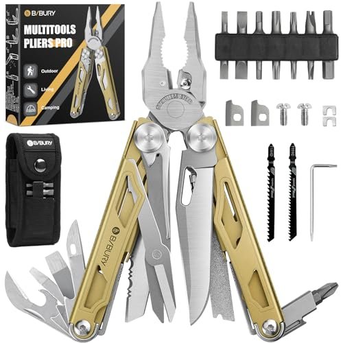 BIBURY Multitool Pliers Pro BI2045, 31-in-1 Stainless Steel...