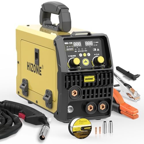 HIZONE 135A MIG Welder, 3 in 1 Welder Flux MIG/Lift...