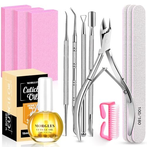 MORGLES Nail File and Buffer Blocks with Nail Care Kit,...