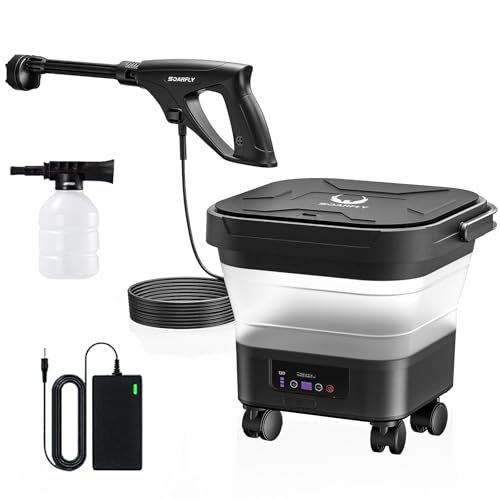 Portable Pressure Washer Cordless with 3.4Gal Tank, 6-in-1...