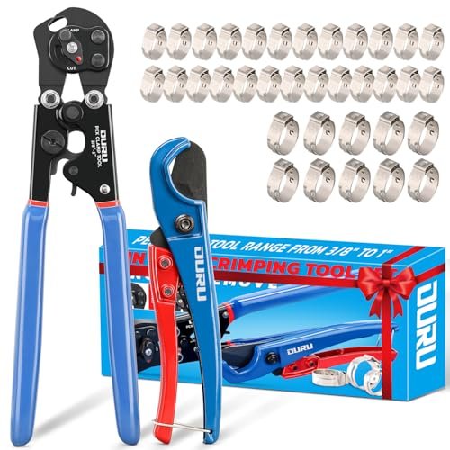 OURU 2 IN 1 Ratchet Pex Crimping Tool Cinch and...