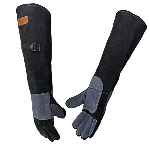 WZQH 21.3 In Leather Welding Gloves for Animal...