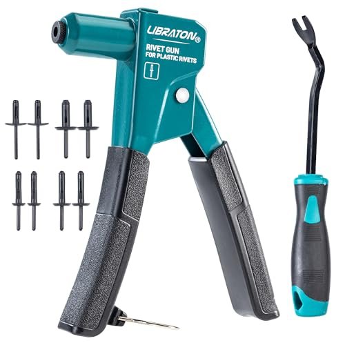 LIBRATON Plastic Rivet Gun Kit, 90 Degree Angle Hand...