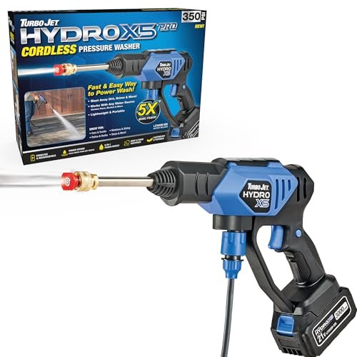 Ontel Turbo Jet HydroX5 Pro Portable Cordless Pressure...