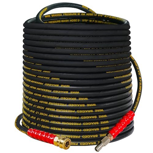 Hourleey Kink Resistant Pressure Washer Hose 100FT, High...
