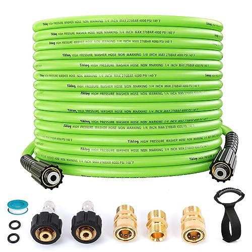 Pressure Washer Hose 50 FT 1/4”, 4000 PSI Kink Resistant...