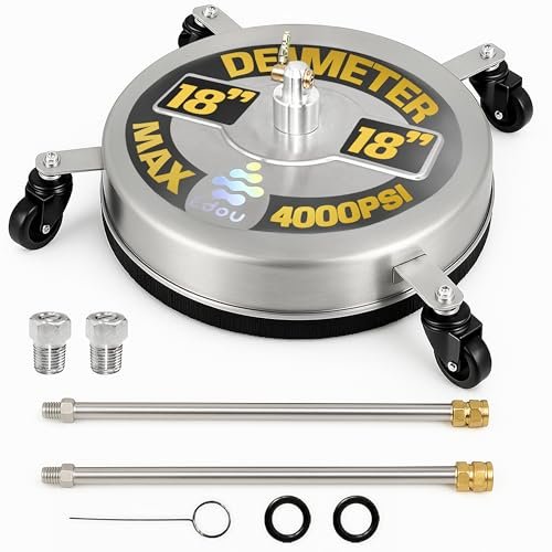 EDOU 18 inch Pressure Washer Surface Cleaner - Stainless...