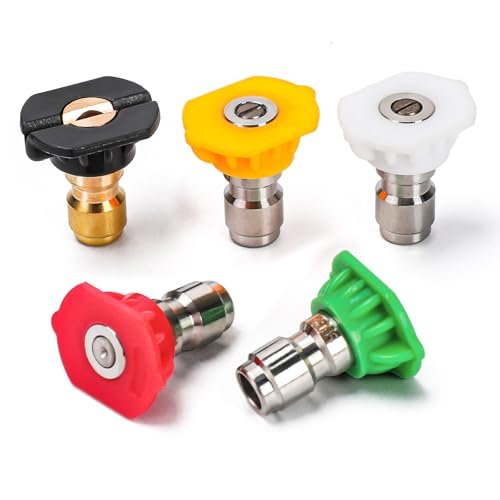 Pressure Washer Tips, Set of 5 Pressure Washer Nozzle...
