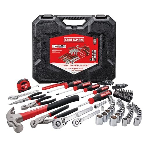 CRAFTSMAN 102-Piece Tool Kit for Home and Car, Durable...