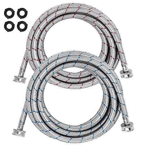 15ft Long Washing Machine Hoses (2 Pack) by Beaquicy -...