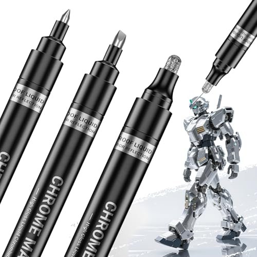 San Jeirie 3Pcs Silver Liquid Mirror Chrome Markers,...