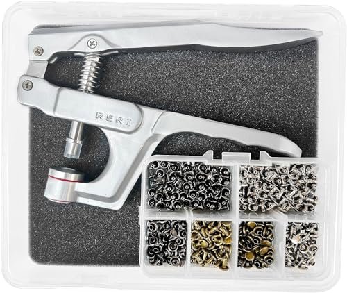 Rivets for Leather, 8mm Leather Rivet Kit, 3 Sizes...