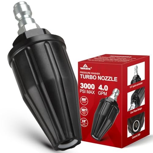 YAMATIC Pressure Washer Tips Turbo Nozzle, 360° Rotating...