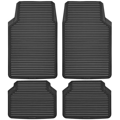 CAR PASS Rubber Floor Mats, All Weather Full Set 4-Piece,...