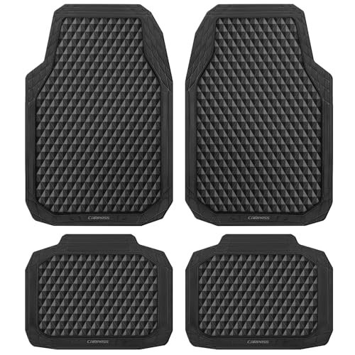 CAR PASS Black Rubber Car Mats, All-Weather Floor Mats...