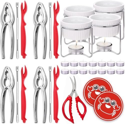 Luvan 33 Pcs Crab Crackers and Tools Set with 4...