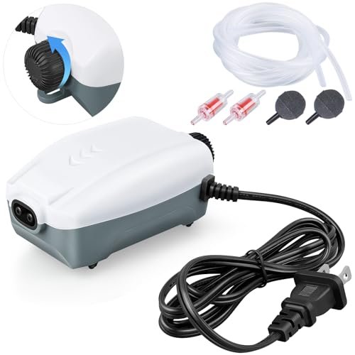 HITOP Dual Outlet Aquarium Electric Air Pump, Whisper...