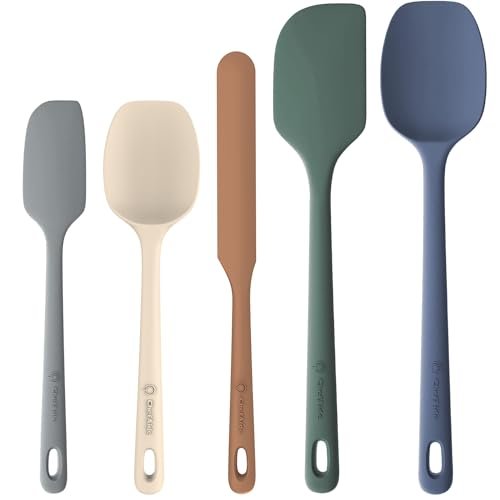 ChefAide 5 Pieces Silicone Spatula Set, Food Grade Rubber...