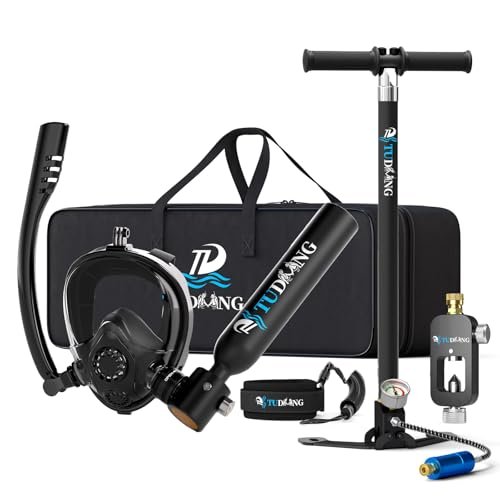 TUDIVING-0.5L Mini Scuba Tank with Snorkel Mask,Lung Tank...