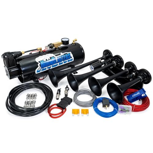 HornBlasters Rage 4-Chime 3-Liter Air Horn Kit - 120 PSI...