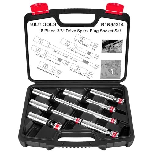 BILITOOLS 6 Piece 3/8-Inch Drive Magnetic Swivel Spark Plug...