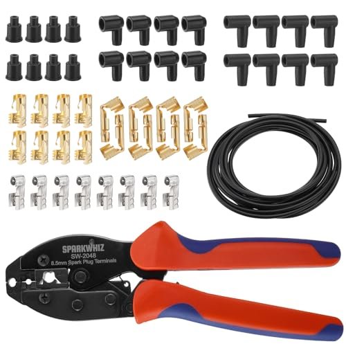Ratchet Spark Plug Wire Crimping Tool Kit, 180 Degree/90...