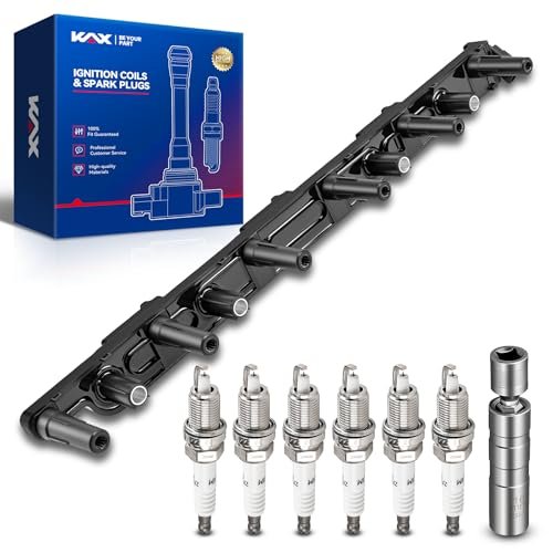 KAX Ignition Coils and 6 Iridium Spark Plugs w/Magnetic...