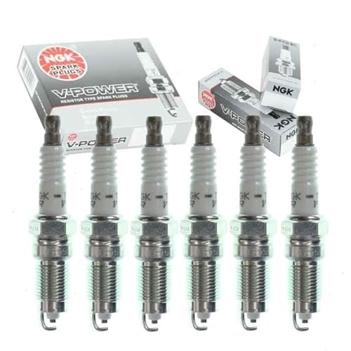 6 pc NGK V-Power Spark Plugs compatible with Ford Mustang...