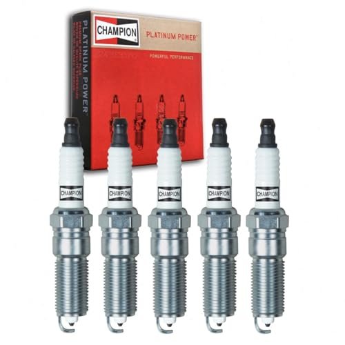 5 pc Champion Platinum Spark Plugs compatible with...