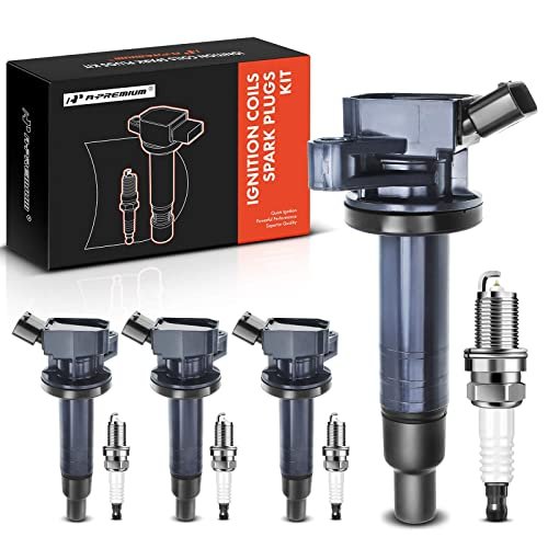 A-Premium Set of 4 Ignition Coil Pack and Iridium Spark...