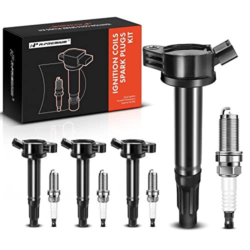 A-Premium Set of 4 Ignition Coil Pack and Iridium Spark...