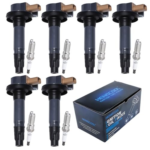 HENGCOOL Set of 6 Ignition Coil Packs & Spark Plugs...