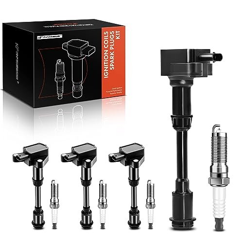 A-Premium Set of 4 Ignition Coil Pack and Iridium Spark...