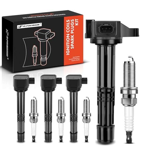 A-Premium Set of 4 Ignition Coil Pack and Iridium Spark...