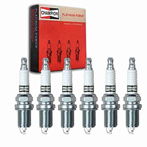 6 pc Champion Platinum Spark Plugs compatible with Jeep...