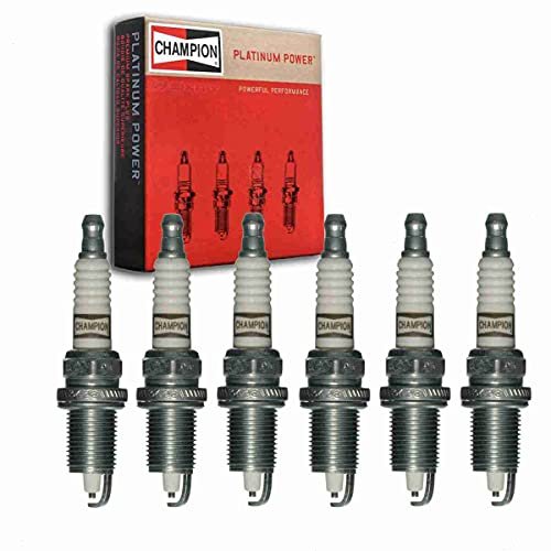 6 pc Champion Platinum Spark Plugs compatible with Dodge...