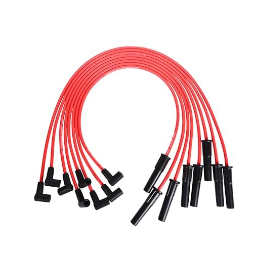 RLP Silicone Spark Plug Wires Set 8.0mm Red Replacement...