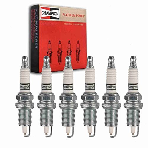 6 pc Champion Platinum Spark Plugs compatible with Jeep...