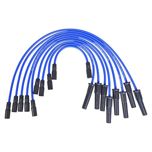 RLP Silicone Spark Plug Wires Set Blue 8.0mm Compatible...