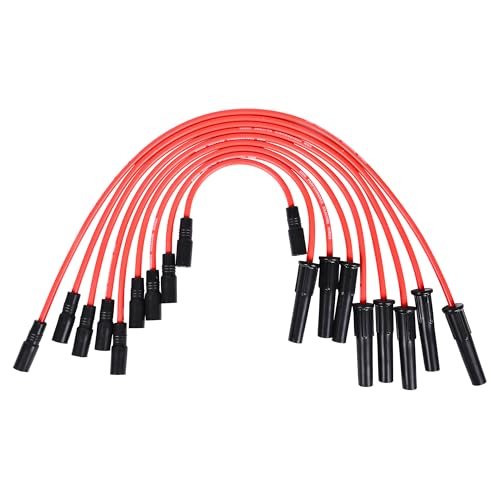 RLP Silicone Spark Plug Wires Set Red 8.0mm Compatible...