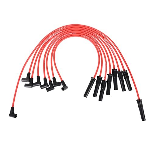 RLP Silicone Spark Plug Wires Set 8.0mm Red Compatible...