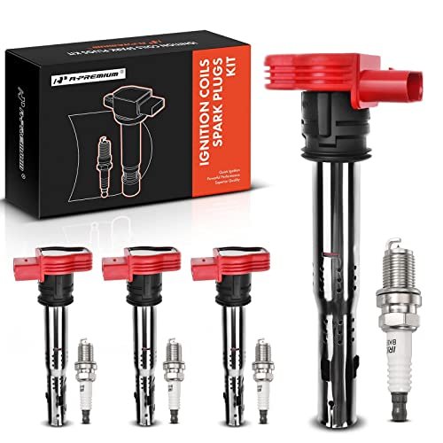 A-Premium Set of 4 Ignition Coil Pack and Iridium Spark...